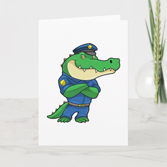 Carte Crocodile en tant qu'officier de police en uniform (Devant)