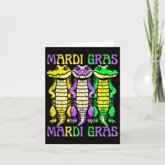 Carte Crocodiles Aligator Louisiana Mardi Gras Carnival