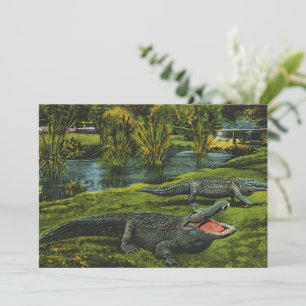 Carte Crocodiles vintages, Reptiles Marine Life Animaux