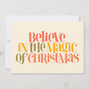 Carte Croire à la magie de Noël - Style rétro
