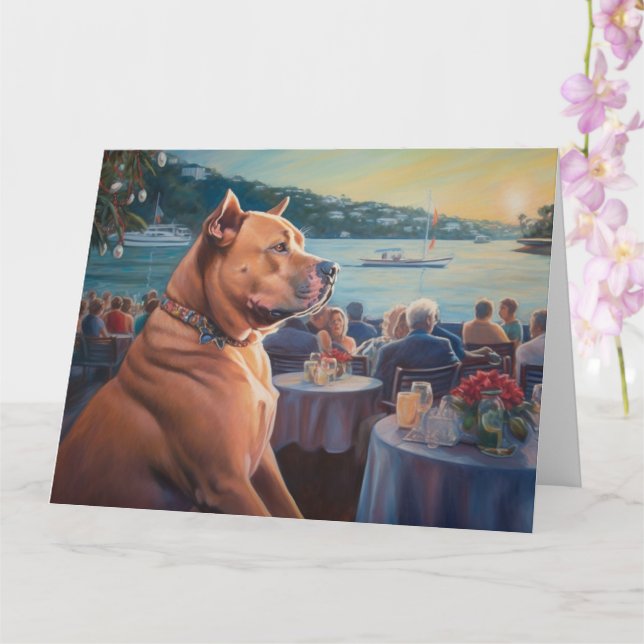 Carte Croisière de Noël American Staffordshire : Pawsome (Orchidée)