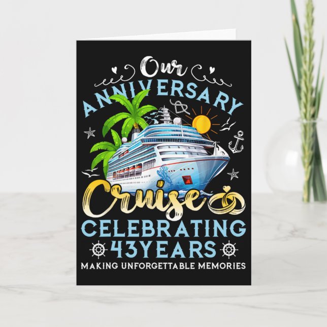 Carte Croisière Joyeux Anniversaire Célébrant 43 Ans Réd (Devant)