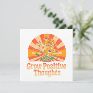Carte Croissance des pensées positives - Floral inspiran