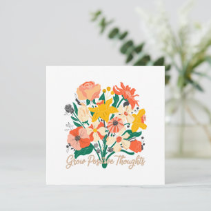 Carte Croissance des pensées positives - Floral Inspirat