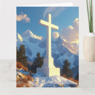 Carte Croix blanche sainte dans de majestueuses montagne