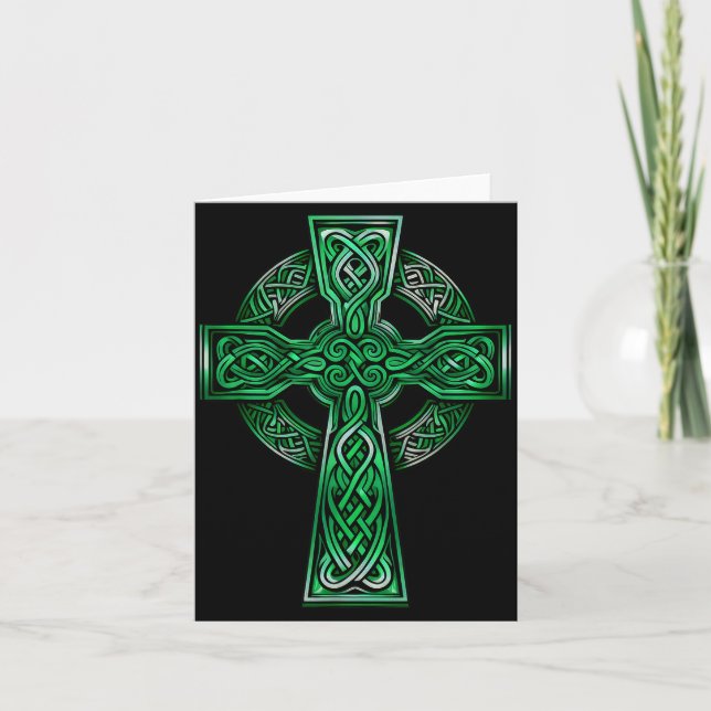 Carte Croix celtique irlandaise Nœud chrétien Sainte Tri (Devant)