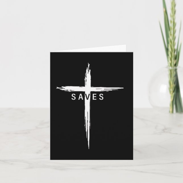 Carte Croix chrétienne cool Jésus sauve les hommes femme (Devant)
