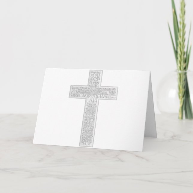 Carte Croix chrétienne Noms bibliques de Jésus Christ (Devant)