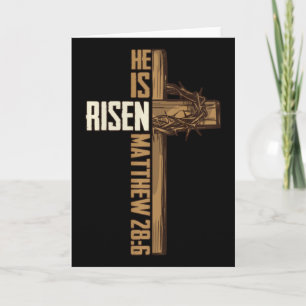 Carte Croix de Pâques religieuse Il est ressuscité Jésus