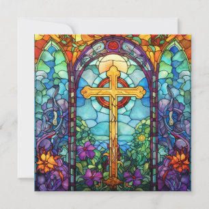 Carte Croix en verre tendu