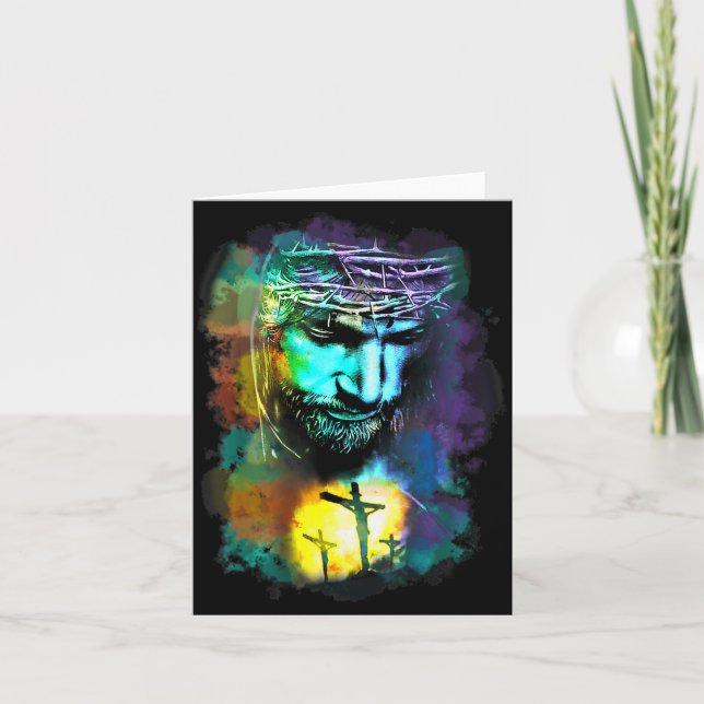 Carte Croix Jésus-Christ Cture Religieuse Art Chrétien P (Devant)