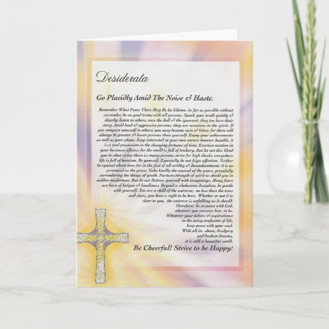 Carte Croix Mosaïque DESIDERATA (Devant)