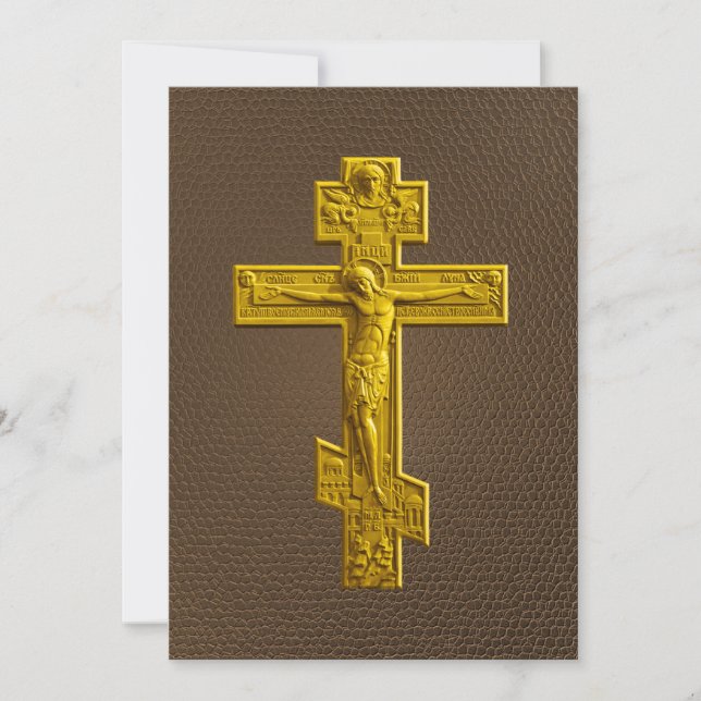 Carte Croix orthodoxe russe d'or (Devant)