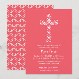 Carte Croix sur le Baptême de corail brillant, Christeni
