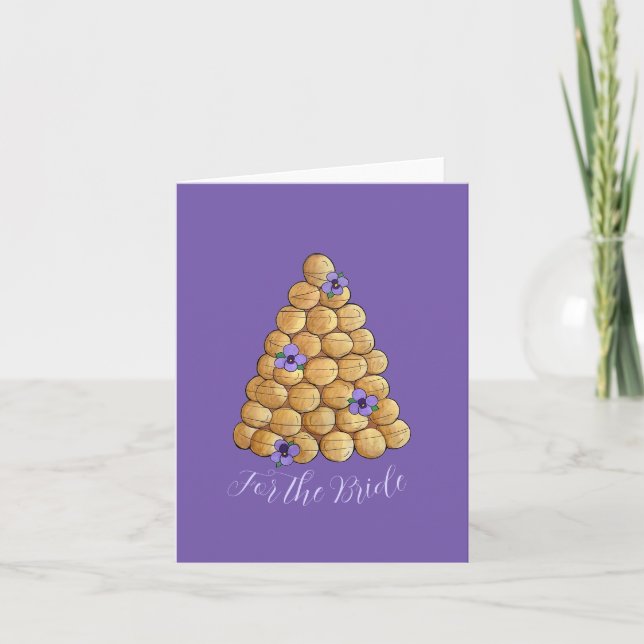 Carte Croquembouche Choux Pâtisserie Mariage Mariée de g (Devant)