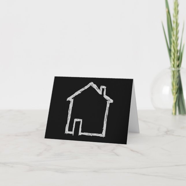 Carte Croquis de maison. Gris et Noir. (Devant)