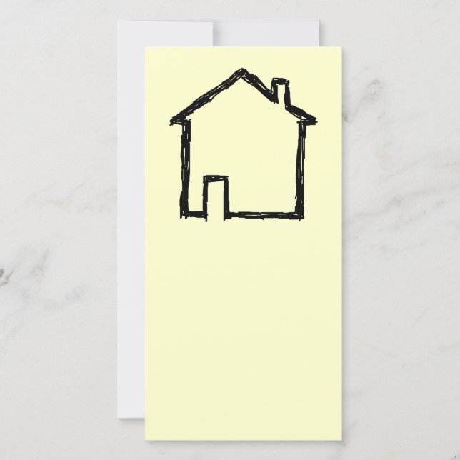 Carte Croquis de maison. Noir et Crème. (Devant)