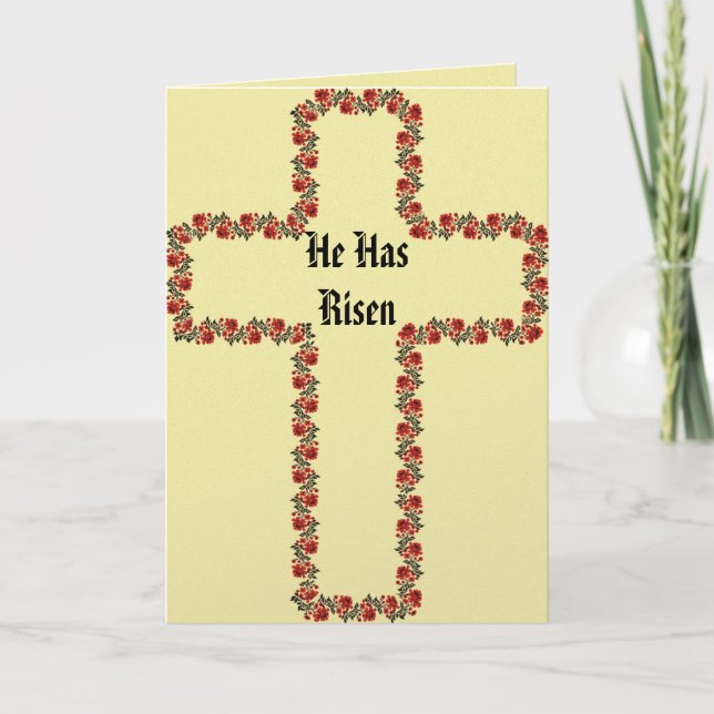 Carte Cross Of Flowers Easter Greeting Card (Devant)