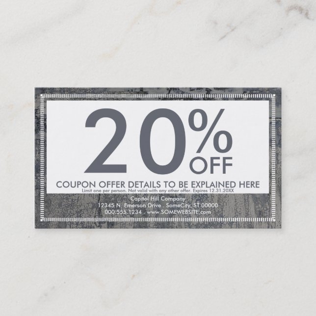 carte croustillante de bon de texture (Devant)