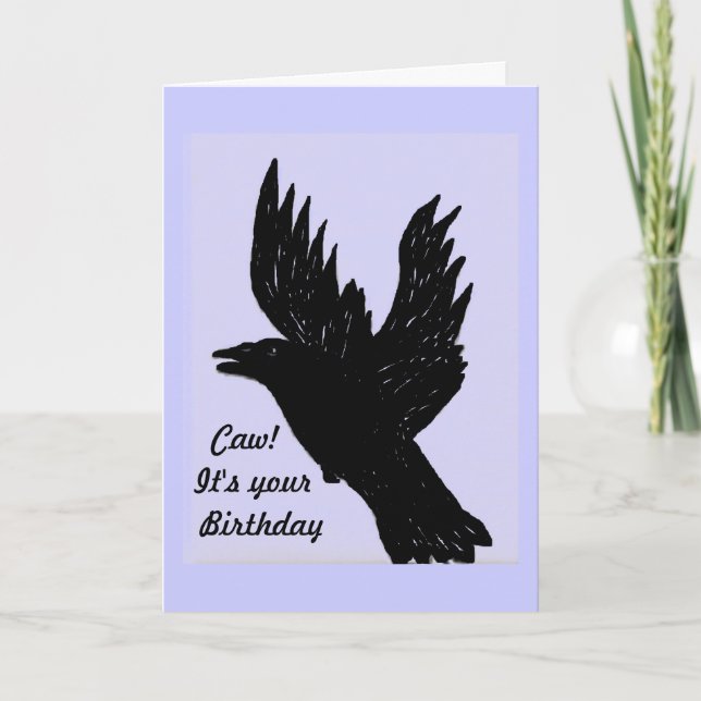 Carte Crow dit caw, c'est ton anniversaire (Devant)