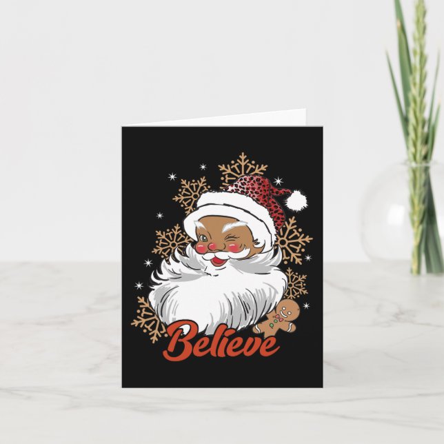 Carte Croyez Afro Père Noël African American Christmas B (Devant)