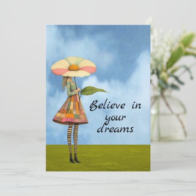 Carte Croyez en vos rêves Flower Girl (Debout devant)