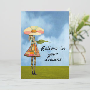 Carte Croyez en vos rêves Flower Girl