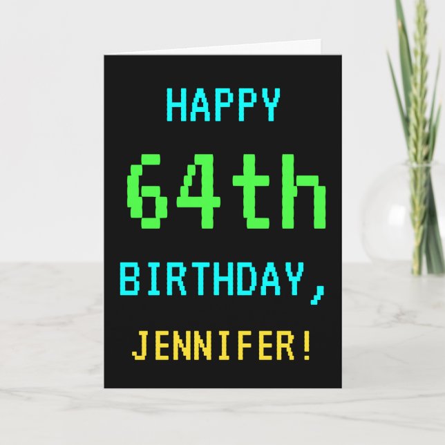 Carte Cru d'amusement/anniversaire rétro regard de jeu (Devant)