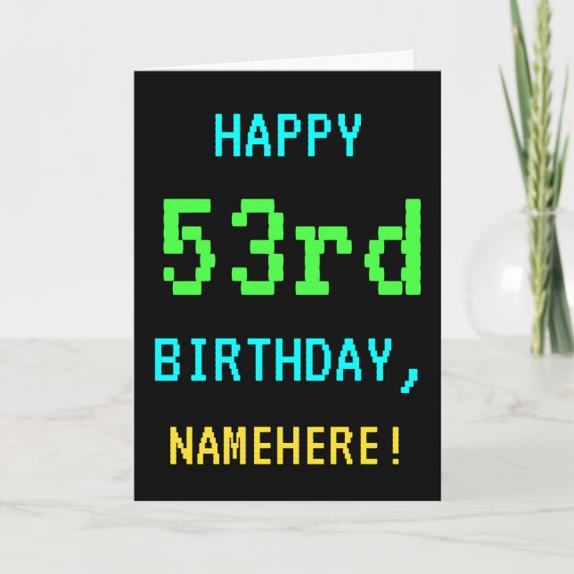 Carte Cru d'amusement/anniversaire rétro regard de jeu (Devant)
