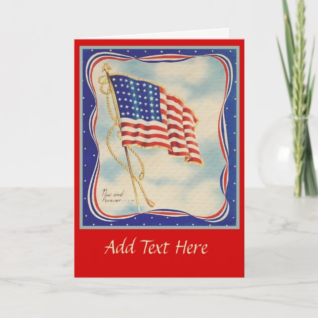 CARTE CRU DE DRAPEAU AMÉRICAIN DES ETATS-UNIS (Devant)