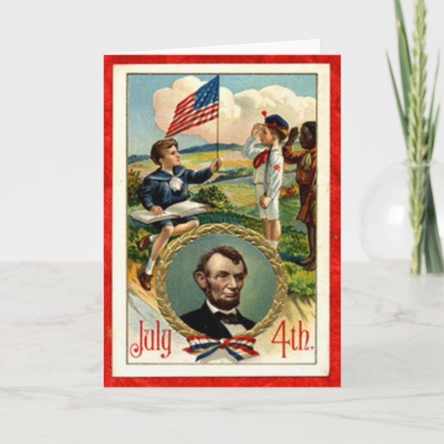 Carte Cru d'enfants d'Abraham Lincoln 4 juillet (Devant)