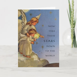 Carte Cru - étoiles de Noël dans le ciel,