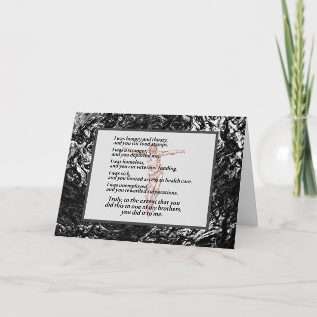 Carte Crucifix en justice sociale (Devant)