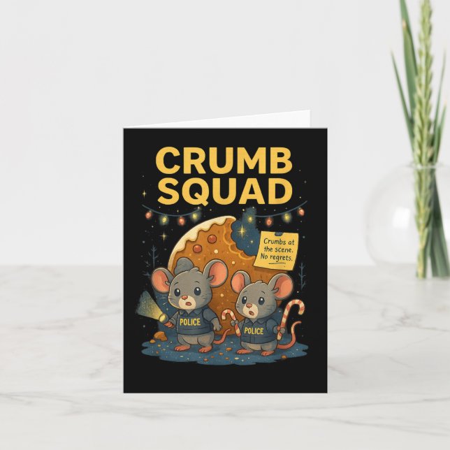Carte Crumb Squad Funny Cookie Mouse Design de Noël (Devant)
