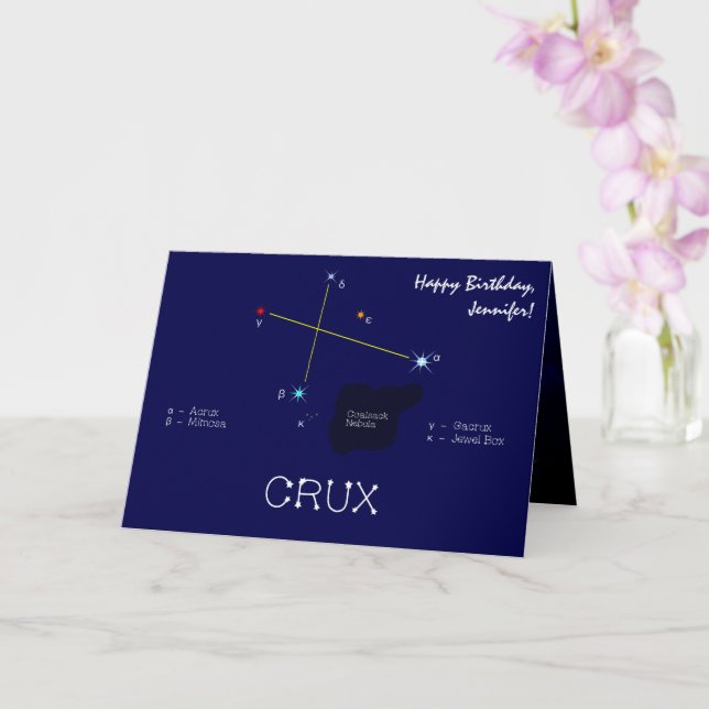 Carte Crux de constellation de l'hémisphère sud (Orchidée)