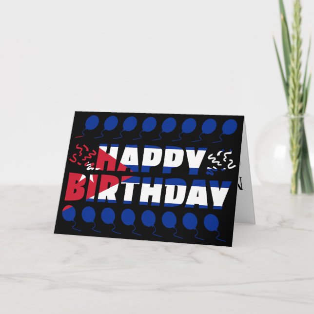Carte Cuba Drapeau patriotique Anniversaire (Devant)