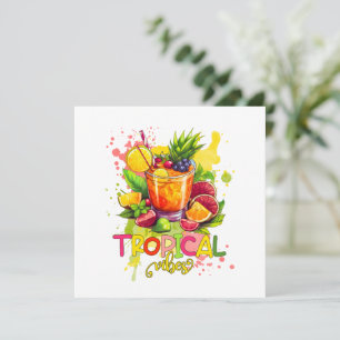 Carte Cubes tropicaux - Vibes d'été Aquarelle Fruits