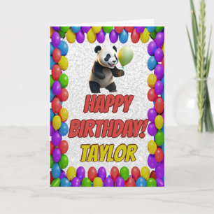 Carte Cudly mignon Ours Panda Salutation Joyeux Annivers