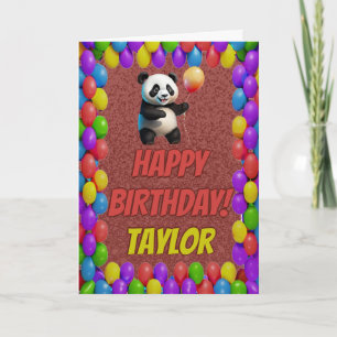 Carte Cudly mignon Ours Panda Salutation Joyeux Annivers