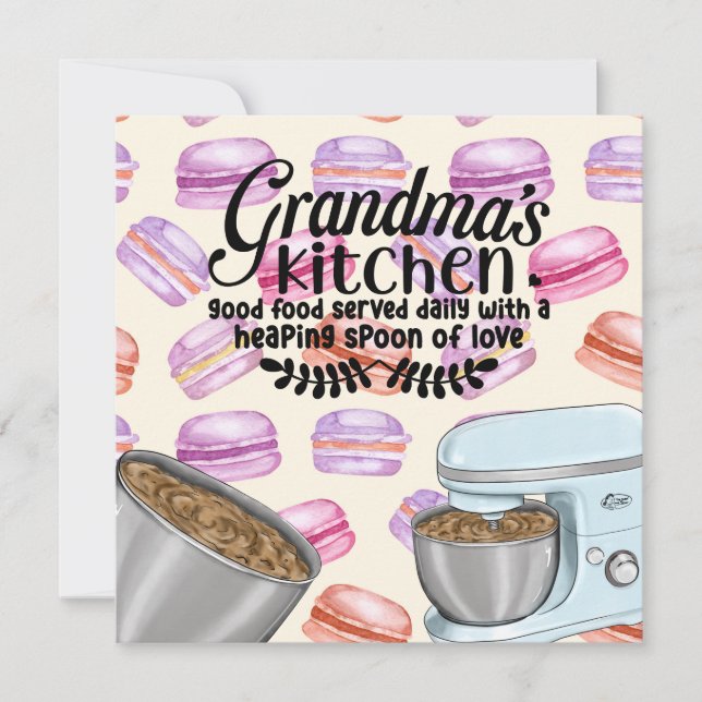 Carte Cuisine de grand-mère Bonne nourriture servi tous  (Devant)