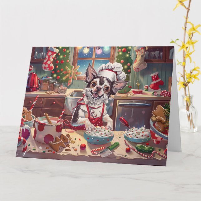 Carte Cuisine de Noël Chinoise : Noël Festif (Fleur jaune)