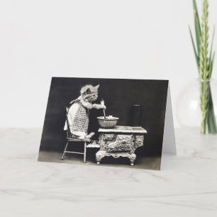 Carte Cuite Vintage Funny Kitten Cuisson et Cuisine