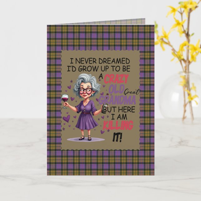 Carte Culloden Ancient Scottish Tartan Humorous Birthday (Fleur jaune)