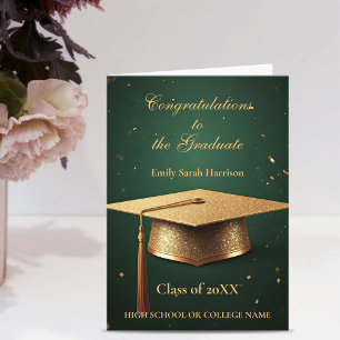 Carte Culot de graduation en or de la brillance radiante