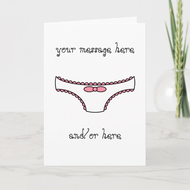 Carte Culotte de frilly rose (Devant)