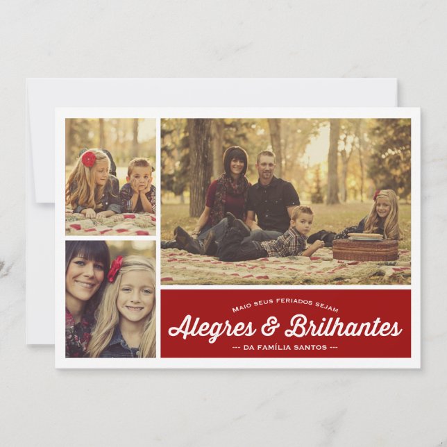 Carte Cumprimento alegre & brilhante do Natal (Devant)