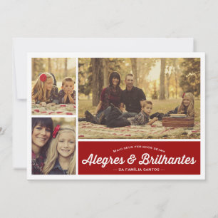 Carte Cumprimento alegre & brilhante do Natal