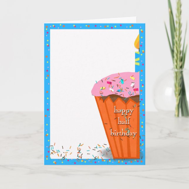Carte cupcake à demi-anniversaire (Devant)