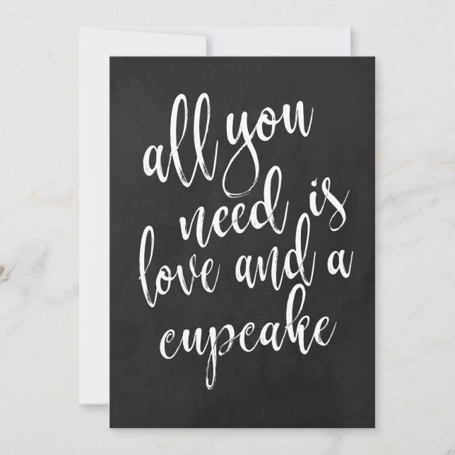Carte Cupcake abordable Chalkboard mariage signe (Devant)