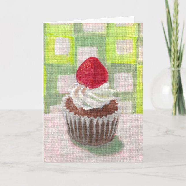 Carte Cupcake aux fraises (Devant)